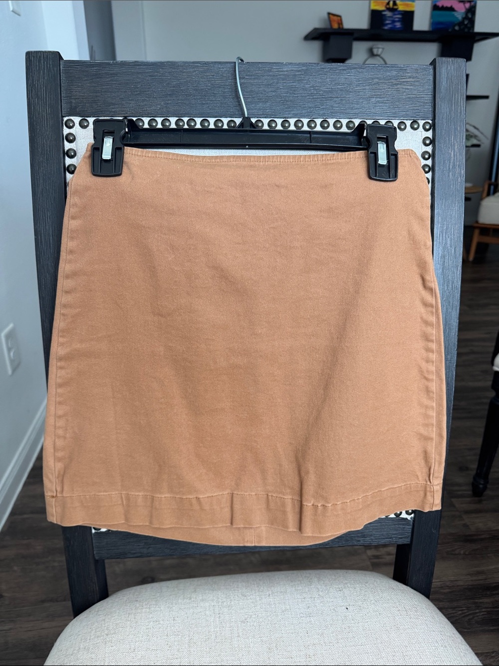 Everyday Tan Cotton Mini Skirt